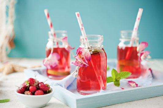 Erdbeer Minze Eistee (zuckerfrei)