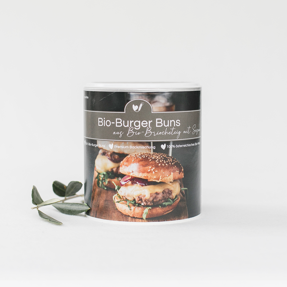 Bio-Backmischung Bio-Burger Buns aus Briocheteig mit Sesam