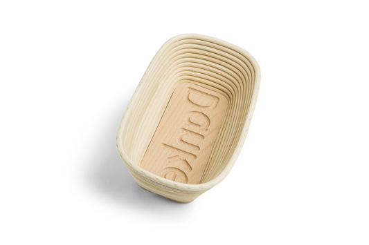 Oval fermentation basket with thank you motif (750g) 