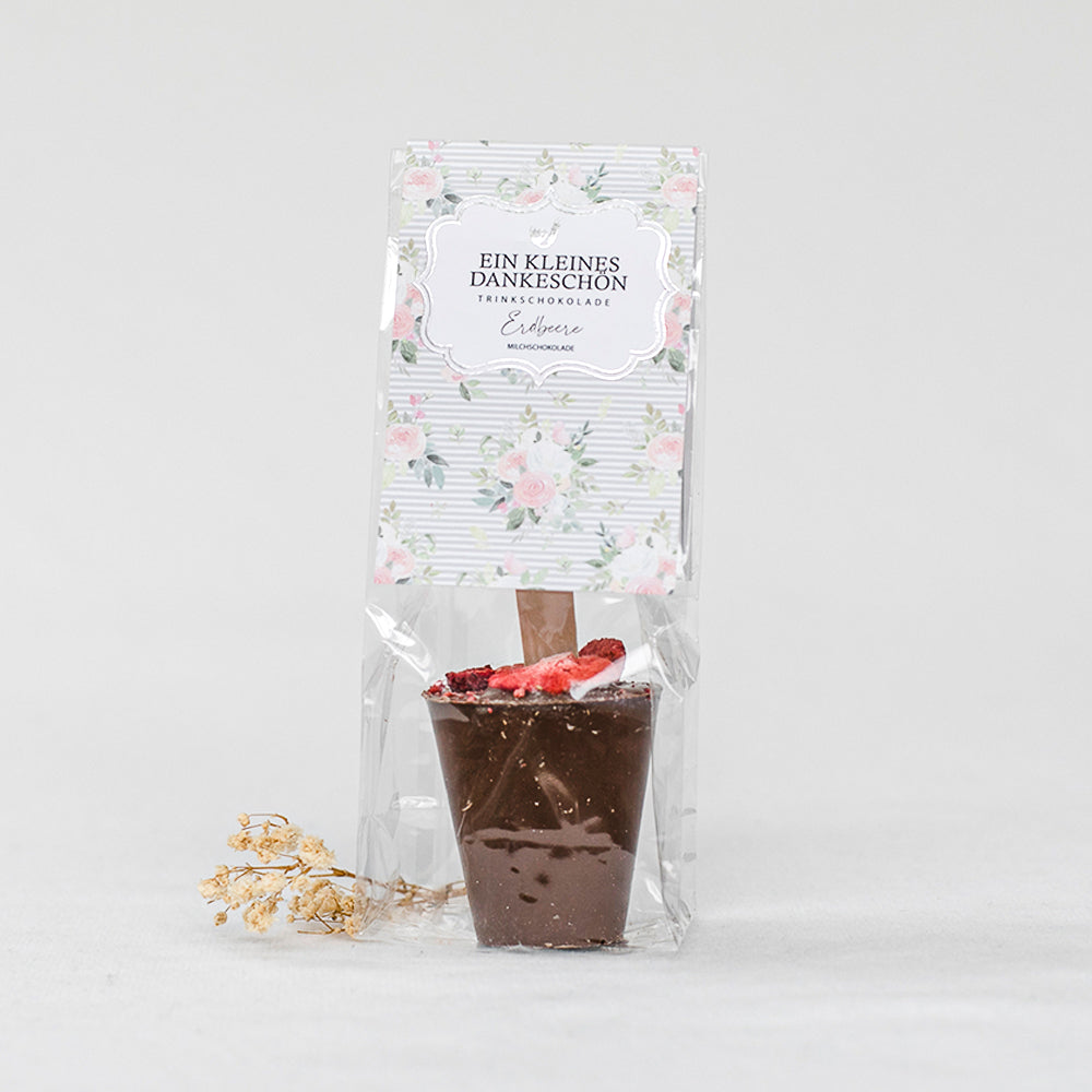 Dricker chokladjordgubbe "Ett litet tack"