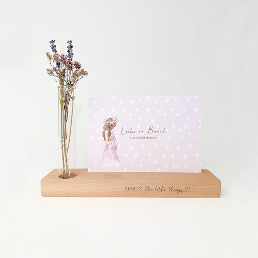 Card holder with vase "ENJOY the little things ♡"