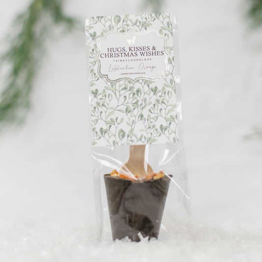 Dricker choklad pepparkakor apelsin "Kram, kyssar och julönskningar"