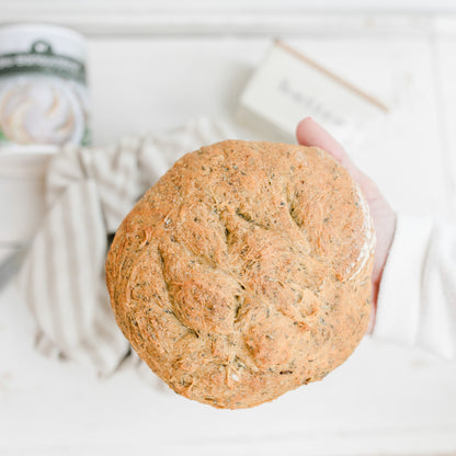 Organic baking mix Organic wild garlic bread made from potato dough 