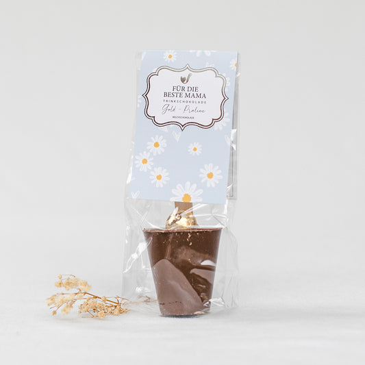 Trinkschokolade Gold-Praline "Für die beste Mama"