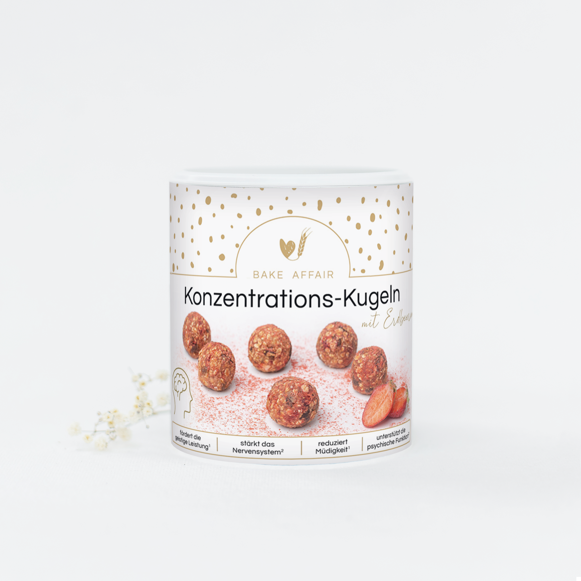 Vitaminblandning koncentration bollar med jordgubbar 