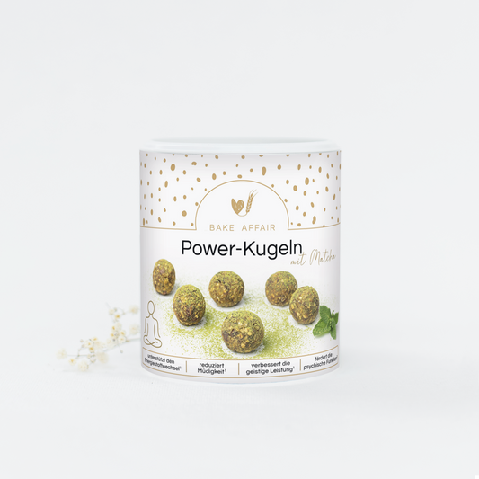 Vitamin-Mischung Power-Kugeln mit Matcha